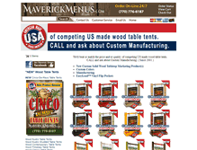 Tablet Screenshot of maverickmenus.com